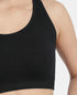 Jockey Wirefree Non Padded Micro Touch Nylon Full Coverage Reversible Active Bra With StayFresh Treatment - Black Melange