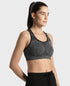 Jockey Wirefree Non Padded Micro Touch Nylon Full Coverage Reversible Active Bra With StayFresh Treatment - Black Melange