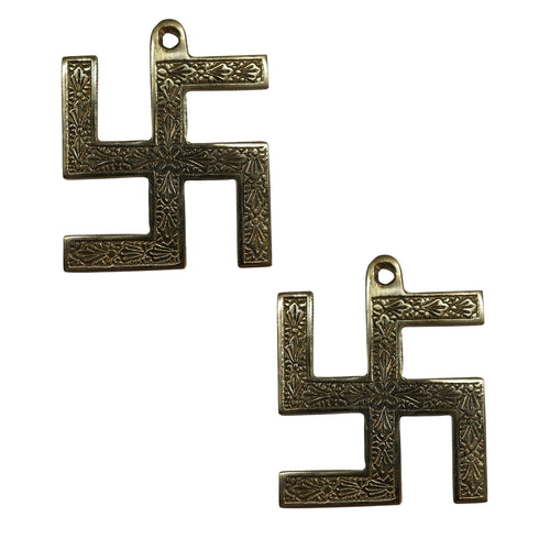 Brass Swastik for Wall Decor 57g Pack of 2