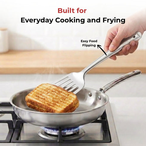 Vinod Stainless Steel Basting Slotted Turner Cooking Palta Set of 2 30 cm High Quality Stainless Steel Rust Free Dishwasher Safe No 4