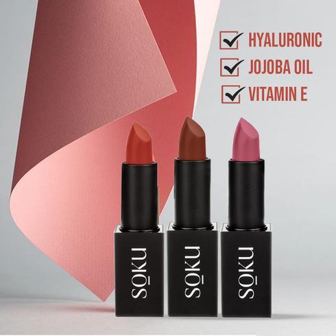 Soku Cosmetic Get Nude With Matte Lipstick (Pack of 3)