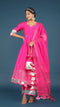 Pomcha Jaipur Amber Hot Pink Taffeta Silk Anarkali Set