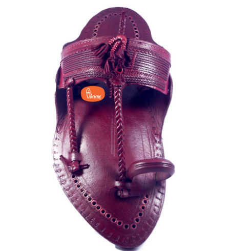 Vhaanfootwear Khas Kolhapuri Kapashi With Sound Red For Men