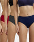 Jockey High Coverage Cotton Hipster With Concealed Waistband | Dark Assorted | Pack of 3