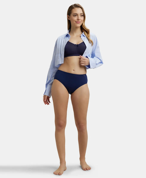 Jockey High Coverage Cotton Hipster With Concealed Waistband | Dark Assorted | Pack of 3