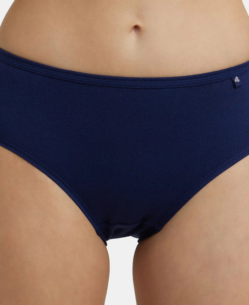 Jockey High Coverage Cotton Hipster With Concealed Waistband | Dark Assorted | Pack of 3