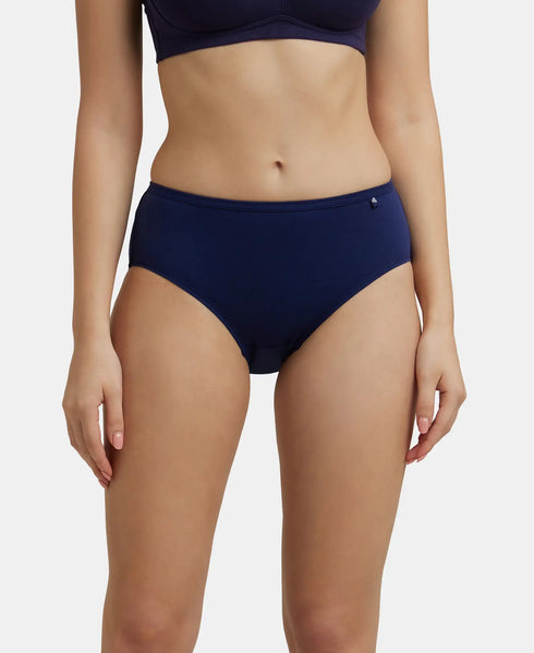 Jockey High Coverage Cotton Hipster With Concealed Waistband | Dark Assorted | Pack of 3