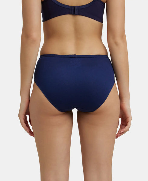 Jockey High Coverage Cotton Hipster With Concealed Waistband | Dark Assorted | Pack of 3
