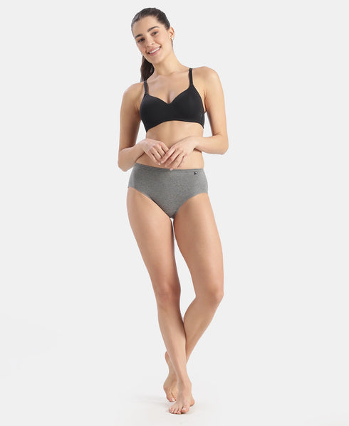 Jockey High Coverage Cotton Hipster With Concealed Waistband | Dark Assorted | Pack of 3