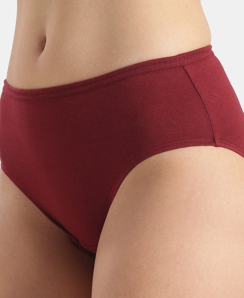 Jockey High Coverage Cotton Hipster With Concealed Waistband | Dark Assorted | Pack of 3