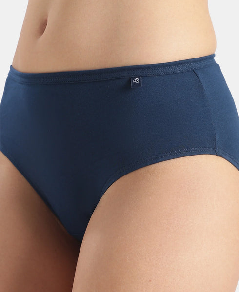 Jockey High Coverage Cotton Hipster With Concealed Waistband | Dark Assorted | Pack of 3
