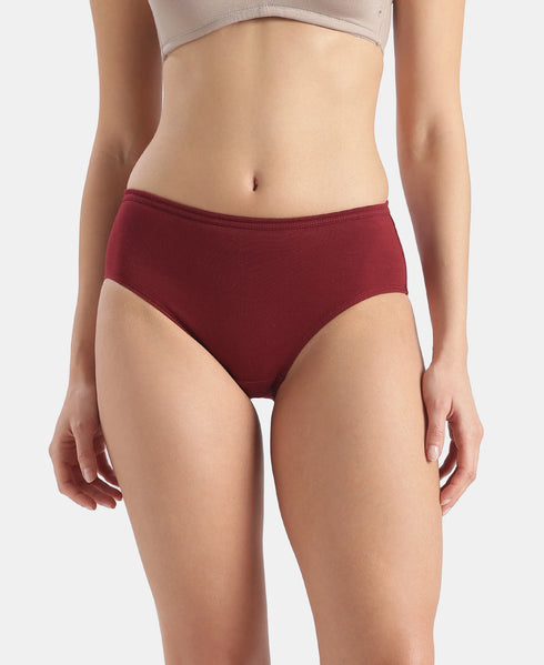 Jockey High Coverage Cotton Hipster With Concealed Waistband | Dark Assorted | Pack of 3