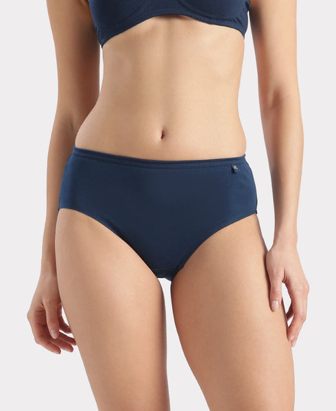 Jockey High Coverage Cotton Hipster With Concealed Waistband | Dark Assorted | Pack of 3