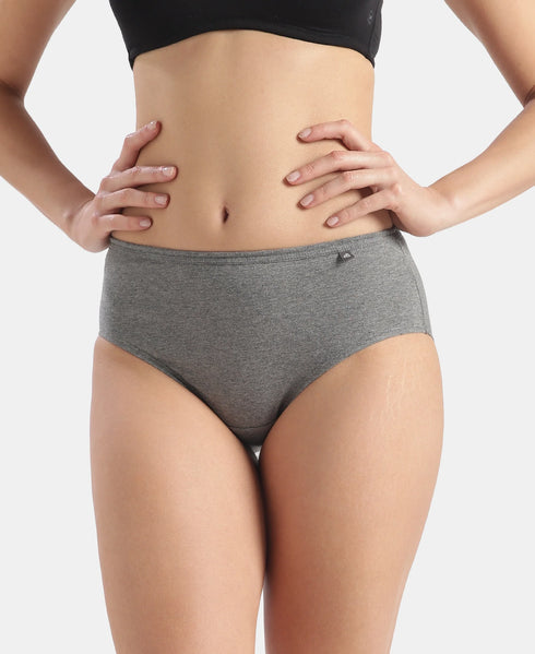 Jockey High Coverage Cotton Hipster With Concealed Waistband | Dark Assorted | Pack of 3