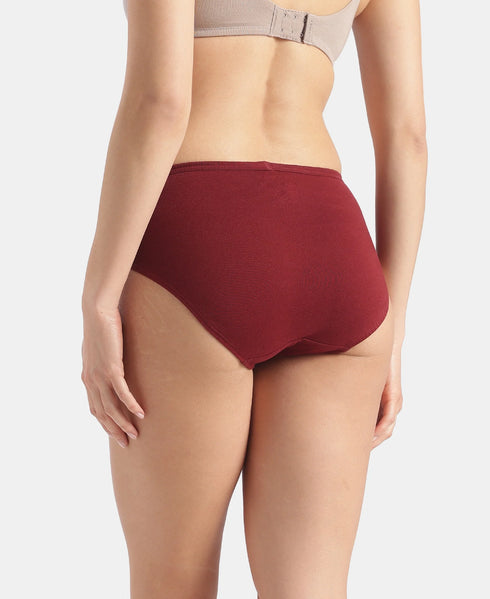 Jockey High Coverage Cotton Hipster With Concealed Waistband | Dark Assorted | Pack of 3