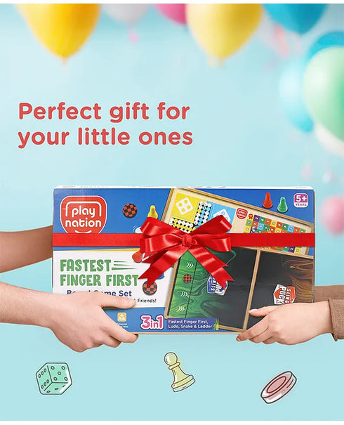 Play Nation 3-in-1 Fastest Finger First Wooden Board Game
