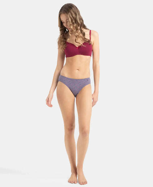 Jockey Medium Coverage Cotton Bikini with Concealed Waistband | Dark Prints | Pack of 3