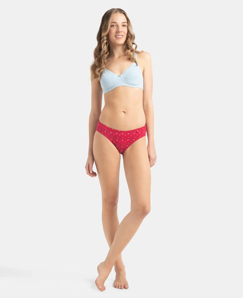 Jockey Medium Coverage Cotton Bikini with Concealed Waistband | Dark Prints | Pack of 3