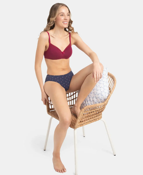 Jockey Medium Coverage Cotton Bikini with Concealed Waistband | Dark Prints | Pack of 3