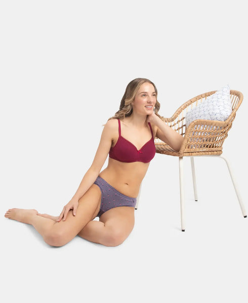Jockey Medium Coverage Cotton Bikini with Concealed Waistband | Dark Prints | Pack of 3