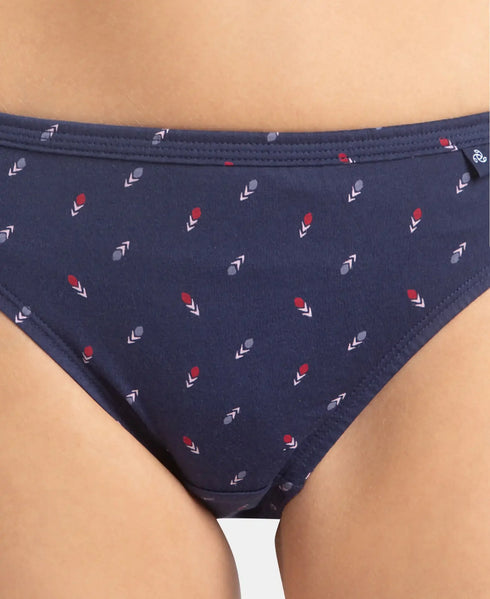 Jockey Medium Coverage Cotton Bikini with Concealed Waistband | Dark Prints | Pack of 3