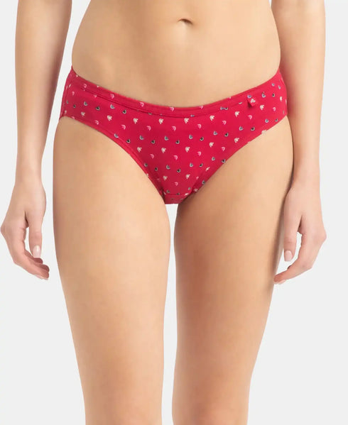 Jockey Medium Coverage Cotton Bikini with Concealed Waistband | Dark Prints | Pack of 3