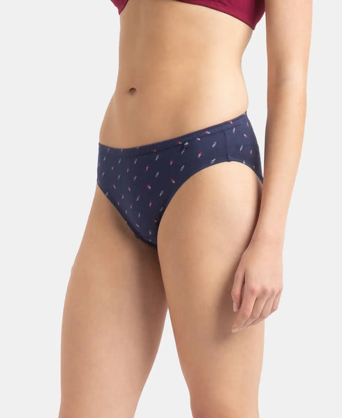 Jockey Medium Coverage Cotton Bikini with Concealed Waistband | Dark Prints | Pack of 3