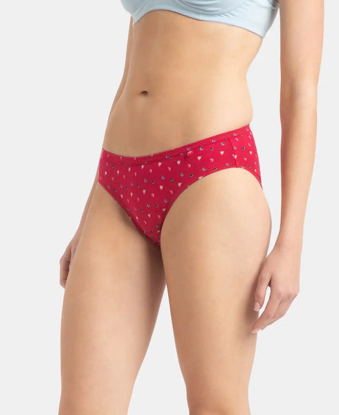 Jockey Medium Coverage Cotton Bikini with Concealed Waistband | Dark Prints | Pack of 3