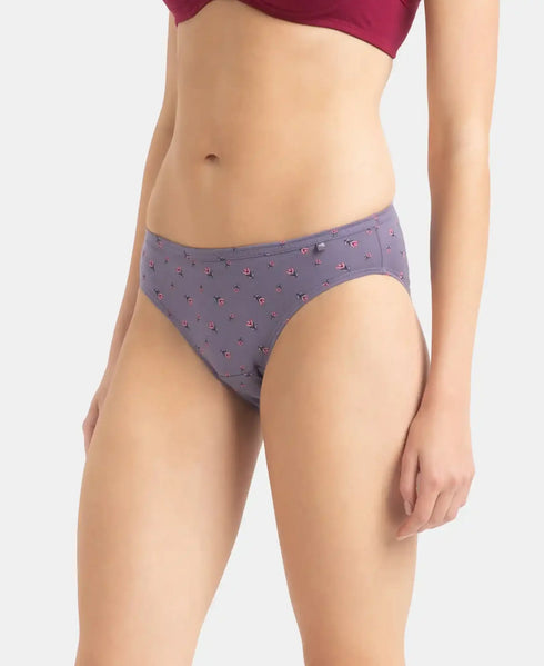 Jockey Medium Coverage Cotton Bikini with Concealed Waistband | Dark Prints | Pack of 3