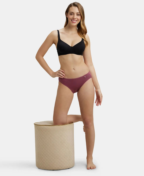 Jockey Medium Coverage Cotton Bikini With Concealed Waistband | Dark Assorted | Pack of 3