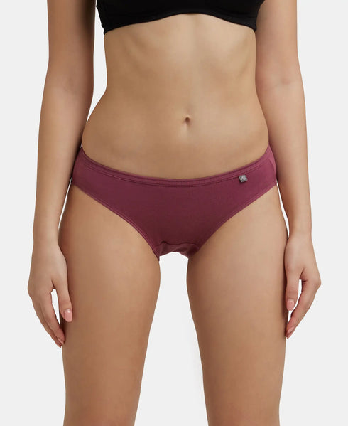 Jockey Medium Coverage Cotton Bikini With Concealed Waistband | Dark Assorted | Pack of 3