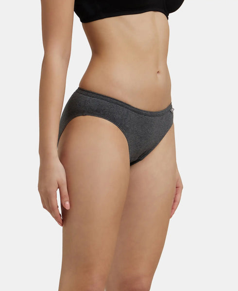 Jockey Medium Coverage Cotton Bikini With Concealed Waistband | Dark Assorted | Pack of 3