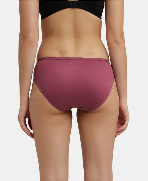 Jockey Medium Coverage Cotton Bikini With Concealed Waistband | Dark Assorted | Pack of 3