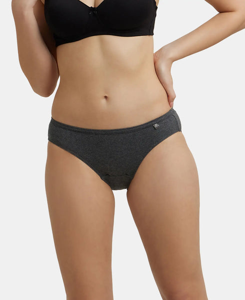 Jockey Medium Coverage Cotton Bikini With Concealed Waistband | Dark Assorted | Pack of 3