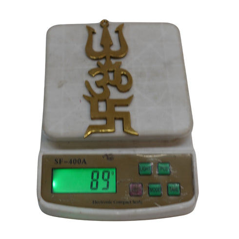 Brass Swastik Om Trishul Showpiece 89g Pack of 1