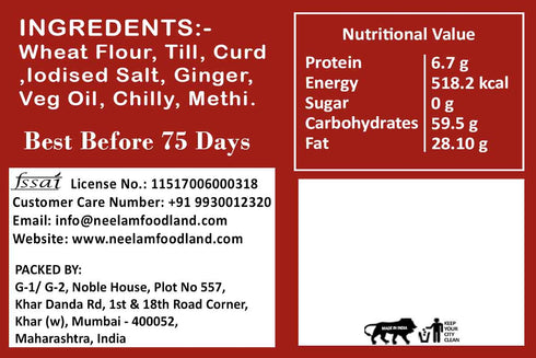 Neelam Foodland Dahi Bajra Methi Khakhra