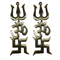Brass Swastik Om Trishul Showpiece 89g Pack of 2