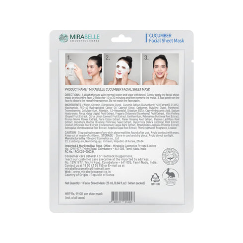 Mirabelle Korea Cucumber Facial Sheet Mask