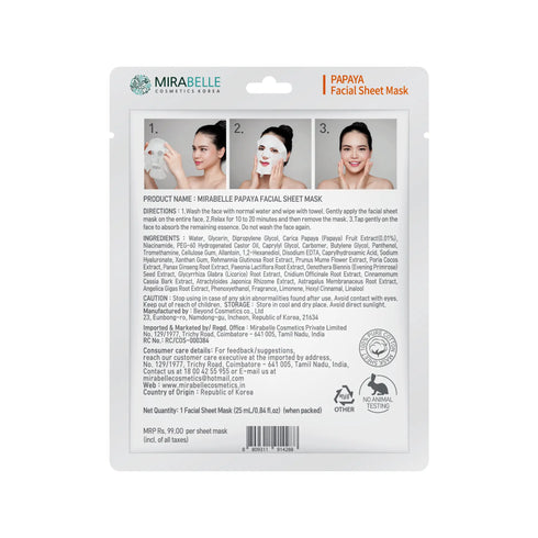 Mirabelle Korea Papaya Facial Sheet Mask
