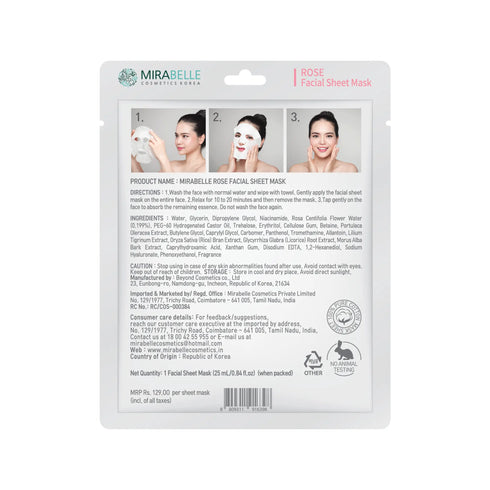 Mirabelle Korea Rose Facial Sheet Mask