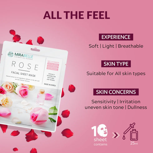 Mirabelle Korea Rose Facial Sheet Mask
