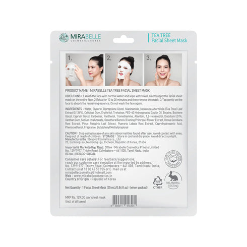 Mirabelle Korea Tea Tree Facial Sheet Mask