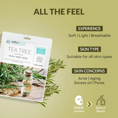 Mirabelle Korea Tea Tree Facial Sheet Mask
