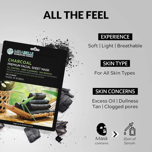 Mirabelle Korea Charcoal Facial Sheet Mask