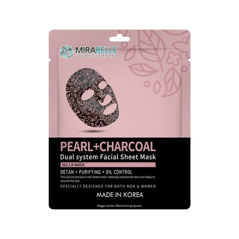 Mirabelle Korea Pearl Charcoal Dual System Facial Sheet Mask