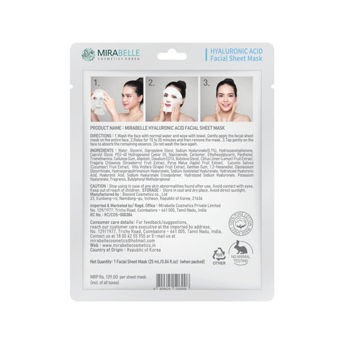 Mirabelle Korea Hyaluronic Acid Facial Sheet Mask