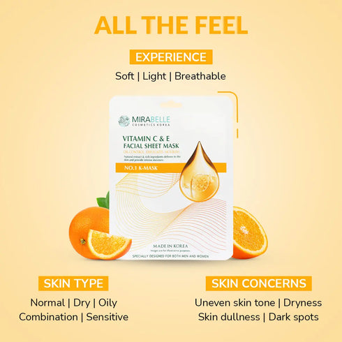 Mirabelle Korea Vitamin C & E Facial Sheet Mask