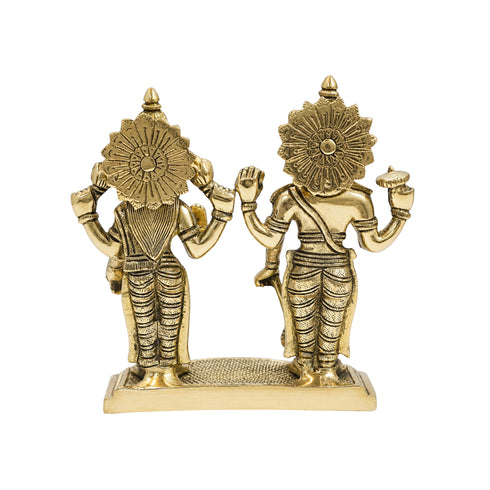 Brass Standing Vishnu Lakshmi Idol 1997g