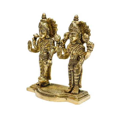 Brass Standing Vishnu Lakshmi Idol 1997g