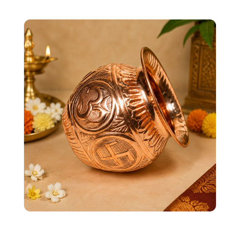 Pure copper Pooja Kalash 3.7 Inches Height